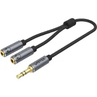 UNITEK Jack 3.5mm - Jack 3.5mm x2 cable 0.2m black (Y-C956ABK)