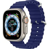 DUX Strap strap Watch 8 / 7 / 6 / 5 / 4 / 3 / 2 / SE (41 / 40 / 38mm) silicone band bracelet navy blue (OceanWave Version)