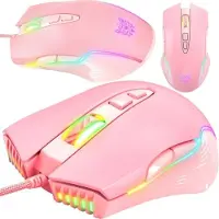 Onikuma CW905 -pelihiiri 6 DPI-tasolla ja RGB-valaistuksella - vaaleanpunainen väri