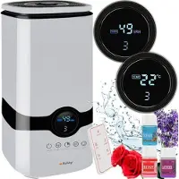 Ruhhy Air Humidifier Ultrasonic Humidifier 4l with aromatherapy and ionization + 3 oils