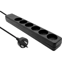 Microconnect MC-GRU0603DKB power cable 3m splitter 6 x mains socket Internal Black