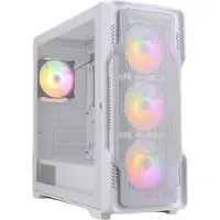 Nanoxia DS-9ARGB-W, Midi Tower, PC, Valkoinen, ATX, EATX, mikro ATX, Mini-ITX, Muovi, Terästä, Karkaistu lasi, Pelaaminen