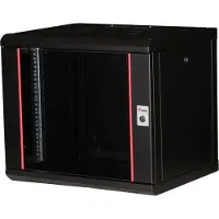 Equip EPM-09-6045-B-CBAA, Seinään asennettava laitekehikko, 9U, Näppäinlukko, Kotelon kiskot, 17,6 kg, Musta