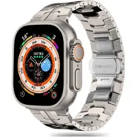TechProtection Apple Watch Series Ultra 3/2/Ultra/11/10/9/8/SE 3/(2022)/7/SE/6/5/4/3/2/1 Ruostumattomasta teräksestä valmistettu nauhahihna - 49mm/46mm/45mm/44mm/42mm - Titanium - Titaani