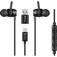 Sandberg USB-C/A In-Earset with Line-Mic, musta