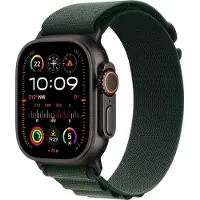 Apple Smartwatch Watch Ultra 2 GPS + Cellular 49mm Black Titanium Case Alpine Loop Small Green (MX4Q3)