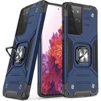 Wozinsky Ring Armor armored hybrid case cover + magnetic holder Samsung Galaxy S22 Ultra blue