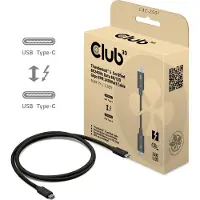 Club 3D Thunderbolt 5 -kaapeli, 80/120 Gbps, PD 240W, 4K540Hz/8K240Hz, 1m, musta