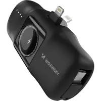 Wozinsky WF16-YLS 5000mAh Lightning-virtapankki sisäänrakennetulla USB-C-kaapelilla ja Apple Watch -laturilla - 15W - musta