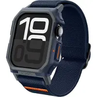 Spigen Lite Fit Pro, Kotelo + hihna, Älykello, Laivasto, Apple, Apple Watch 10 (46mm), Polyesteri, Termoplastinen polyuretaani (TPU)