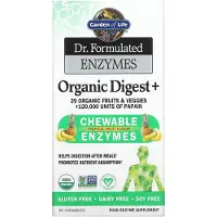 Garden of life , Dr. Formulated Enzymes, Orgaaninen Digest +, Trooppinen Hedelmä, 90 Sylkeä