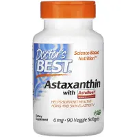 Doctors Best , Astaksantiini AstaReal, 6 mg, 90 VEGgie Pehmeäkapselia