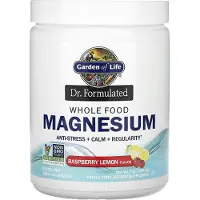 Elämän puutarha,Garden of Life Dr. Formulated Kokonaisvaltainen Ruoka Magnesium, Vadelma Sitruuna - 198g