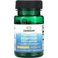 Swanson Health Swansonin, Focused Attention Alpinia Galanga, Caffeine Free, 300 mg, 30 Pilleria