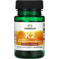 Swanson Health , Vitamiini K2, 30 pehmeää kapselia