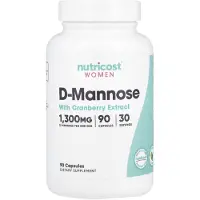 Nutricost , Naisten, D-Mannose with Cranberry Extract, 90 kapseli