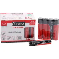 Olympia 40180, AAA, Alkali, 24 kpl, 7 vuosi/vuosia, Musta, Punainen, Kadmium, Lyijy, Elohopea