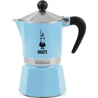 Bialetti Mutteripannu Moka Rainbow 3-cup Light Blue