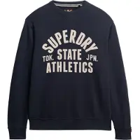 Superdry for man. M2014090A Athletic Essentials navy crew neck sweatshirt (L), Casual, Cotton