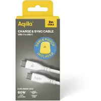 Aqiila Cablebird CS12 USB-C - C 60W silikoni 2m valkoinen