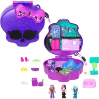 Polly Pocket Monster High Compact With 3 Micro Dolls & 10 Accessories, Opens To High School - Multi/patterned - ONE SIZE