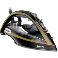 Tefal FV9865E0, Kuiva- & höyrysilitysrauta, Durilium Autoclean -pohjalevy, 250 g/min, Musta, Kulta, 60 g/min, 0,35 L