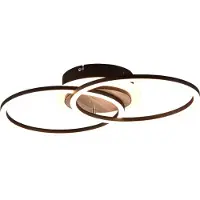 Reality Giro LED kattovalaisin pyöreä 46cm 25W 2700-6000K mattamusta/puu