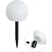 QAZQA Ulkovalaisin valkoinen 20 cm sis. LED IP44 Aurinko RGBW - Ludger