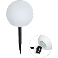 QAZQA Ulkovalaisin valkoinen 25 cm sis. LED IP44 Solar RGBW - Ludger