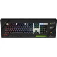 MediaRange MRGS101, Langallinen, USB, Mekaaninen, QWERTZ, RGB LED, Musta, Hopea