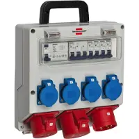 Brennenstuhl 1154890020, Musta, Sininen, Harmaa, Punainen, 7 AC-pistorasia(a), 400 V, 32 A, 230 V, 400 V