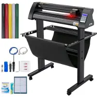 Vevor -vinyylileikkuri, 720 mm:n vinyyliplotteri, LED-näytön plotterileikkuri, puoliautomaattinen sisäänrakennettu optinen silmä tarkkaan ohjaukseen, yhteensopiva SignMaster-ohjelmiston kanssa Windows-
