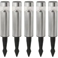 Eglo - Solar Set 5L H200 RS - Stainless Steel - 20 cm Solar Lights with 10 cm Spike