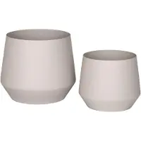 House Nordic Berit - Flowerpot, Steel, Sand, Set Of 2 - White - 21X25X25CM