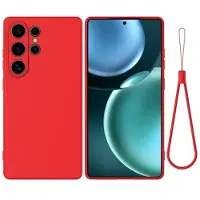Mtp Products Samsung Galaxy S25 Ultra Nestemäinen silikonikotelo käsihihnalla - punainen