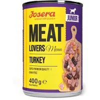 Josera 6x400g Meat Lovers Junior Menu Turkki koiran märkäruokaa