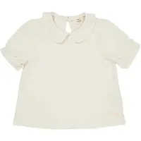 Copenhagen Colors Solid Blouse W. Collar Ss - Cream - 128