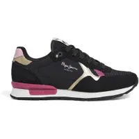Pepe Jeans for woman/girl. PGS40004 Brit Club G Shoes (35), Black, Flat, Laces, Casual, children's fashion