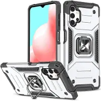 Wozinsky Ring Armor Hybrid -kotelo + magneettinen pidike Samsung Galaxy A73 -hopea