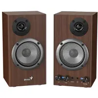 Genius SP-HF 500B computer speakers, 2.0, 16W, brown, volume control, wooden, 40Hz-20kHz