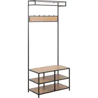 MOOS Eteisen ovi SEAFORD, 77x40xH185cm, villi tammi/ black metal
