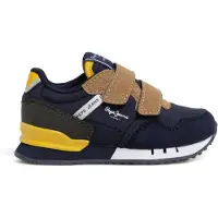 Pepe Jeans for boy. PBS40007 London Class Bk navy trainers (26), Flat, Velcro, Casual, children's fashion