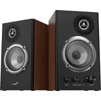Genius SP-HF1200B computer speakers, 2.0, 36W, brown, volume control, wooden, 40Hz-20kHz