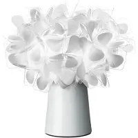 Slamp Design-pöytävalaisin Clizia, himmennettävä, Valkoinen/opaali, Olohuone/ruokailutila, Synteettinen materiaali, Design