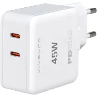 Vivanco super fast 45w dual home charger white