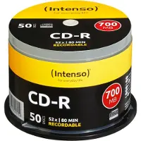 Intenso CD-R 700MB, 52x, CD-R, 120 mm, 700 MB, Kakkulaatikko, 50 kpl (1001125)