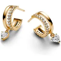 Pandora Timeless kullatut sydän rengaskorvakorut 263685C01