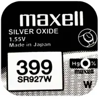 Maxell kelloparisto 399 / SR927W hopeaoksidi (10 kpl)