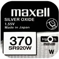 Maxell kelloparisto 370 / SR920W hopeaoksidi (10 kpl)
