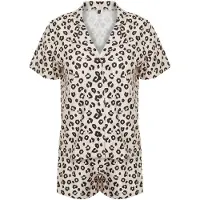 Trendyol Pyjamashortsit vaaleabeige / musta